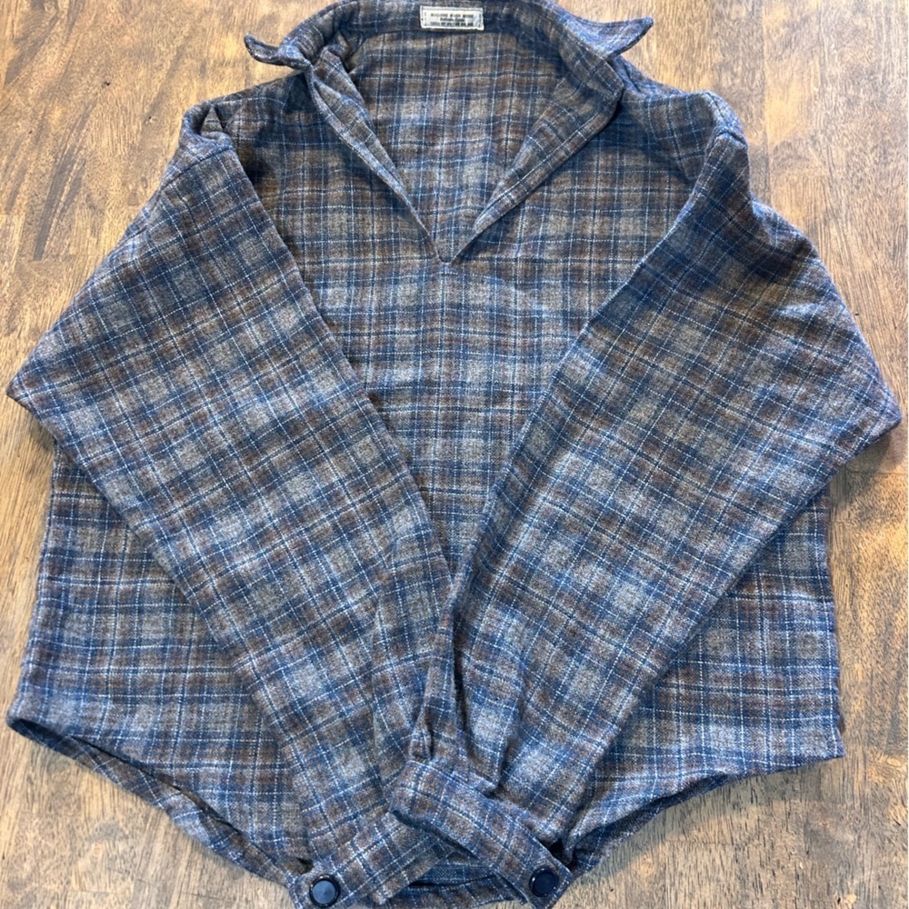 Vintage Wool-Blend Plaid Pullover Shirt | Cabin Core | Unbranded - Picture 2 of 5